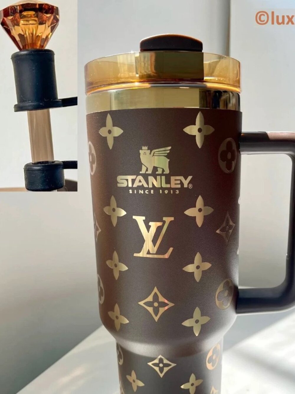 💗 Graduation Mother's Day Anniversary Stanley LV Brown Tumbler w/ Gem Bonus 💗